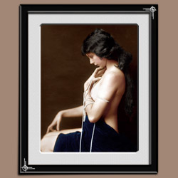 Ziegfeld Girl N Pearls and Blue Velvet